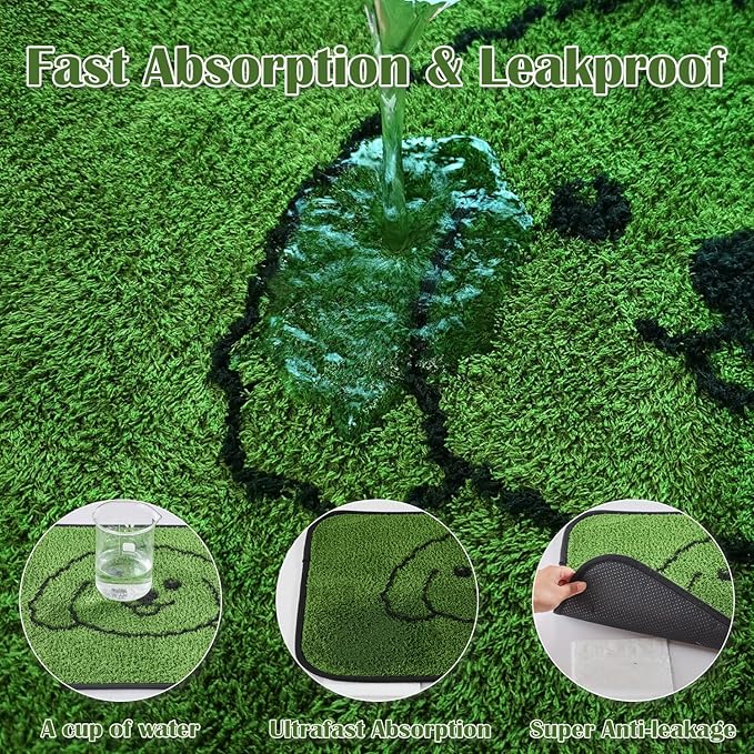 Reusable Puppy Pads , Washable Pee Pads for Dogs 72"x72" Extra Large | Super Absorbent & Leakproof Potty Training Pads, Plush Grass-Look With Non-Slip Backing For Crates, Playpens & Small Pets