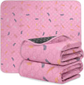 Sunheir Washable Pee Pads for Dogs 2-Pack Reusable Puppy Pads Pet Training Pads, Waterproof Dog Pee Pads for Crate, Whelping Pad, Non-Slip Protects Against Urine Leakage (Leaves - Pink, 18x24)