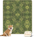 nunubaby Washable Pee Pads for Dogs, Stylish, Non-Slip and Leak-Proof Pee Pads. Reusable Potty Pads for Dogs for Crates and Floors.(Green/Multi, 31" x36")
