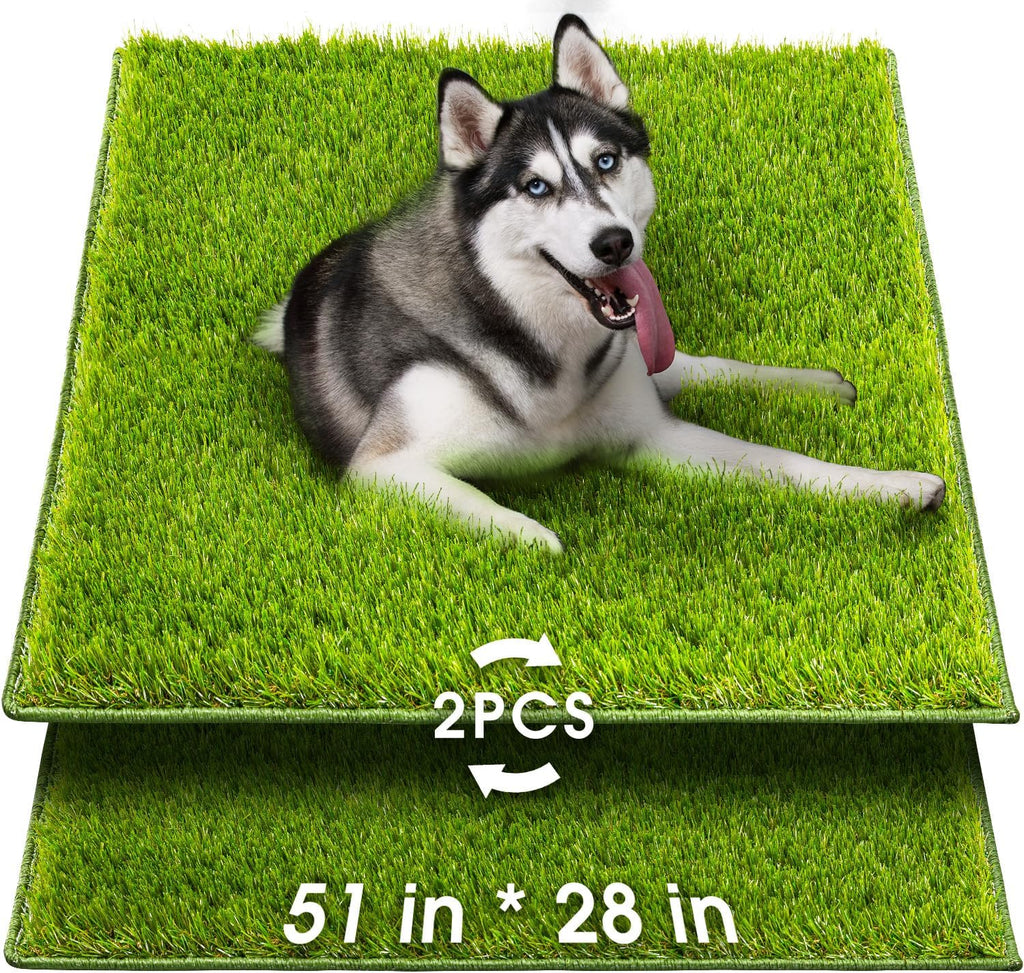 Hompet Artificial Grass for Dogs, 51"x28", Professional Dog Grass Mat, Easy to Clean with Drainage Holes, Potty Training Pad and Replacement Fake Grass Turf, Outdoor Rug Patio Lawn Decoration
