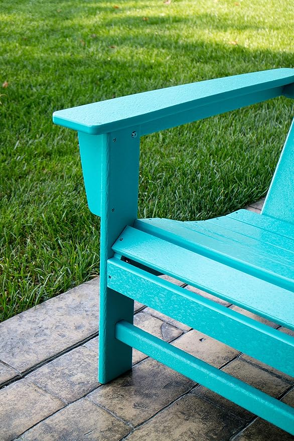 POLYWOOD Stackable Adirondack Chair, Green, Polyethylene