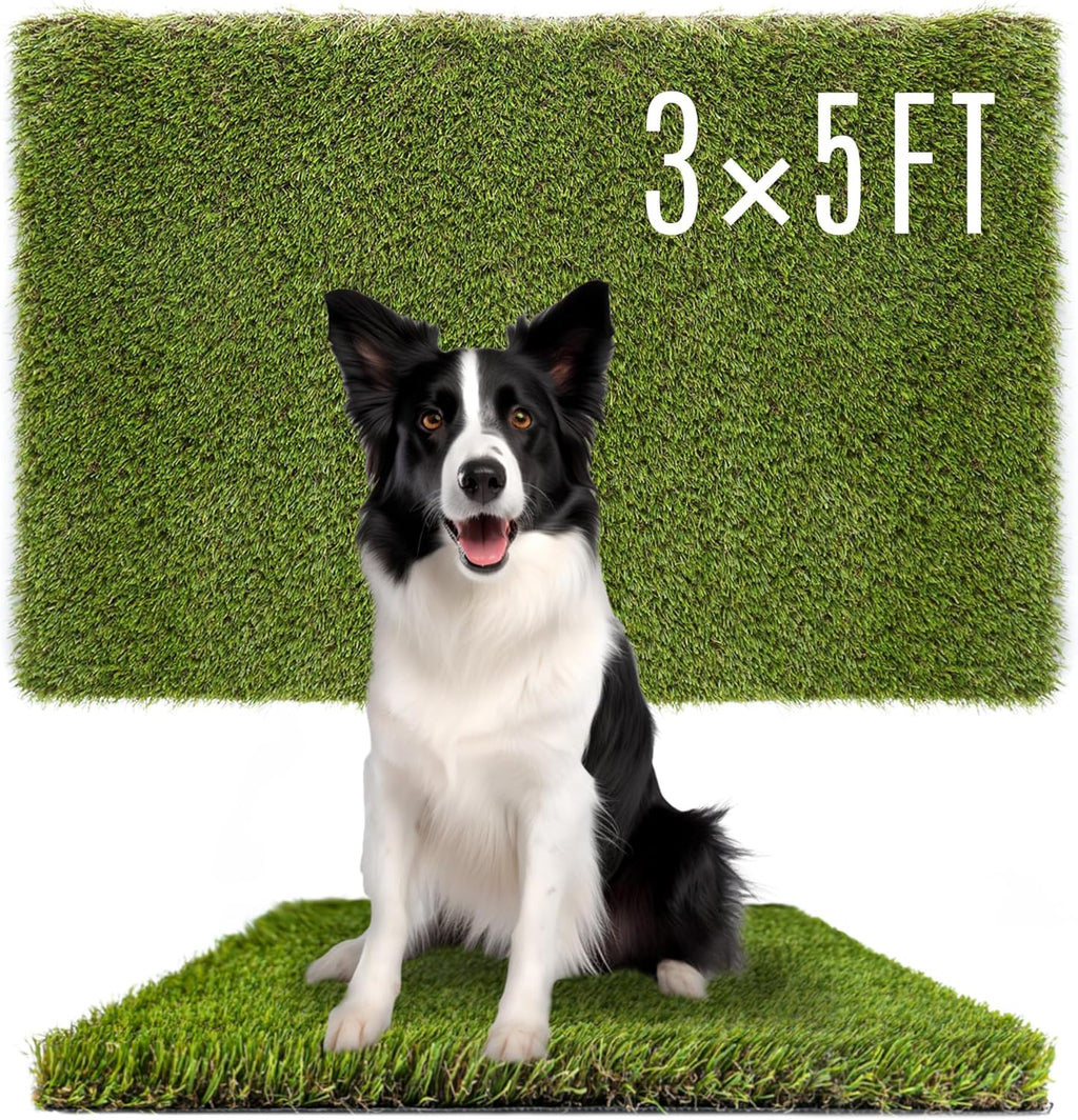 Dog Grass Pads 3 x 5 FT Artificial Grass Pee Pads for Dogs Potty Fake Grass Rug Turf Mat for Dogs Training Indoor Outdoor Garden Lawn Artificial Grass Rug