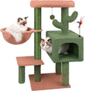 AIWIKIDE Cactus Cat Tree has Scratching Toy with a Ball Activity Centre Cat Tower Furniture Jute-Covered Scratching Posts, Green …