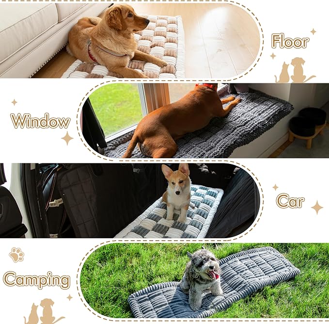 Couch Cover for Sofa, Sectional Couch Cover for Dogs, Sofa Cover Washable, Cushion Cover Blanket Pad Bed Mat for Pets, Fleece Furniture Protector, Brown, 23.6x82.7in