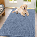 Smiry Dog Door Mat for Muddy Paws 47x32, Absorbs Moisture and Dirt Doormat, Non-Slip Washable Quick Dry Chenille Front Door Mat Indoor Entrance, Entryway Carpet for Inside Floor, Airy Blue