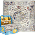 SCLOSE Washable Pee Pad for Dogs 2 Pack, 36" x 36" Reusable Puppy Pads Waterproof Dog Rugs, Super Absorbent, Leakproof, Dog Crate Pad, Playpen Mat, Whelping Pads, Vintage Medallion