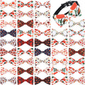 Weewooday 16 Pcs Dog Bow Ties Slide Pet Collar Bows Summer Hawaiian Styles Large Dog Collar Attachment Bowtie with Rubber Bands Male Pet for Spring Summer Grooming Independence Day(Pumpkin Style)