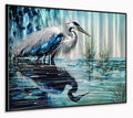 Yihui Arts Elegant Blue and Silver Heron Metal Wall Art for a Modern and Contemporary Home Decor Accent