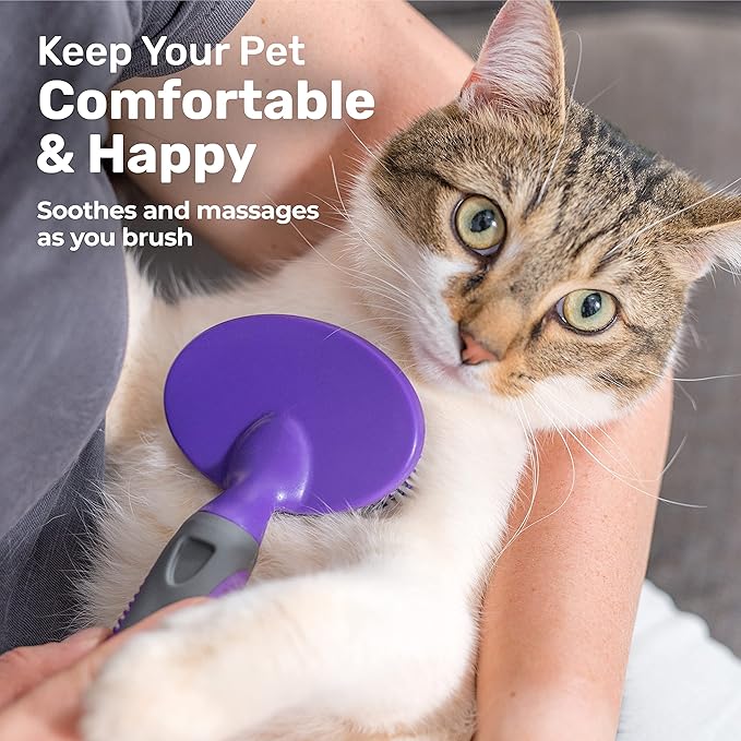Hertzko Dog Brush - Soft Pin Bristle Pet Brush for Dogs and Cats - Remove Fur, Loose Hair - Comb for Grooming - Dog Brush for Long Haired Dogs and Short Haired Dogs, Cats, Rabbits - Deshedding Tool