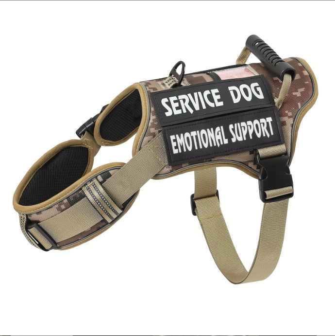 USLOCAL Tactical Service Dog Harness With Control Handle No Pulling Adjustable Reflective Pet Vest Harness Easy Walking Training