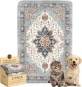 Washable Pee Pads for Dogs and Cats,Great Urine Absorbent Reusable Puppy Training Pads,Waterproof,Leak-Proof & Non-Slip Cat Litter Box Mat for Whelping,Crate,Playpen,Bed.(Blue Floral,18"x28")
