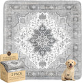 Washable Pee Pads for Dogs,Great Urine Absorbent Reusable Puppy Training Pads,Waterproof,Leak-Proof & Non-Slip Potty Pads for Whelping,Crate,Playpen,Bed.(Gray Floral,48"x48")