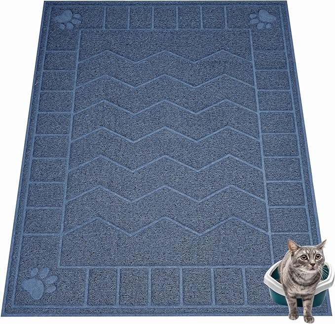 Cat Litter Mat, Litter Trapping Mat Soft on Kitty Paws, 47" x 35" Kitten Litter Box Mat for Cleaner Floors, Waterproof, Easy Clean, Durable XL Large Size Cat Litter Pad for Kitten.…