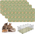4PACK Washable Guinea Pig Pee Pads,Absorbent Reusable Guinea Pig Cage Liners,Waterproof,Leak-Proof & Non-Slip Potty Pads for Small Animals Rabbit Hamster Rat.(Green Floral Flat,24"x48")