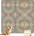 nunubaby Washable Pee Pads for Dogs, Stylish, Non-Slip and Leak-Proof Pee Pads. Reusable Potty Pads for Dogs for Crates and Floors.(Cream/Multi, 48" x48" )