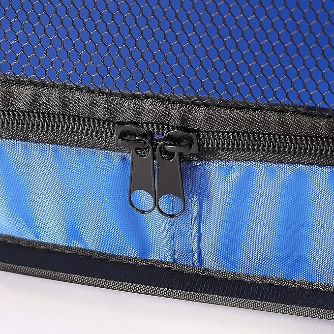 Beatrice Home Fashions Portable, Collapsible, Pop Up Kennel Travel Cat and Dog Crate, 36" L x 22" W x 22" H, Blue