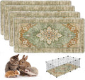 4PACK Washable Guinea Pig Pee Pads,Absorbent Reusable Guinea Pig Cage Liners,Waterproof,Leak-Proof & Non-Slip Potty Pads for Small Animals Rabbit Hamster Rat.(Green Floral,24"x48")