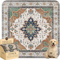 Washable Pee Pads for Dogs,Great Urine Absorbent Reusable Puppy Training Pads,Waterproof,Leak-Proof & Non-Slip Potty Pads for Whelping,Crate,Playpen,Bed.(Dark Teal Floral,36"x36")