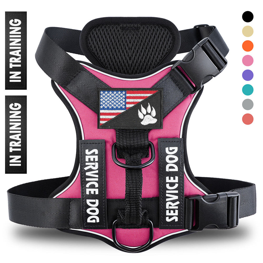 Reflective Breathable Solid Color Polyester Dog Strap