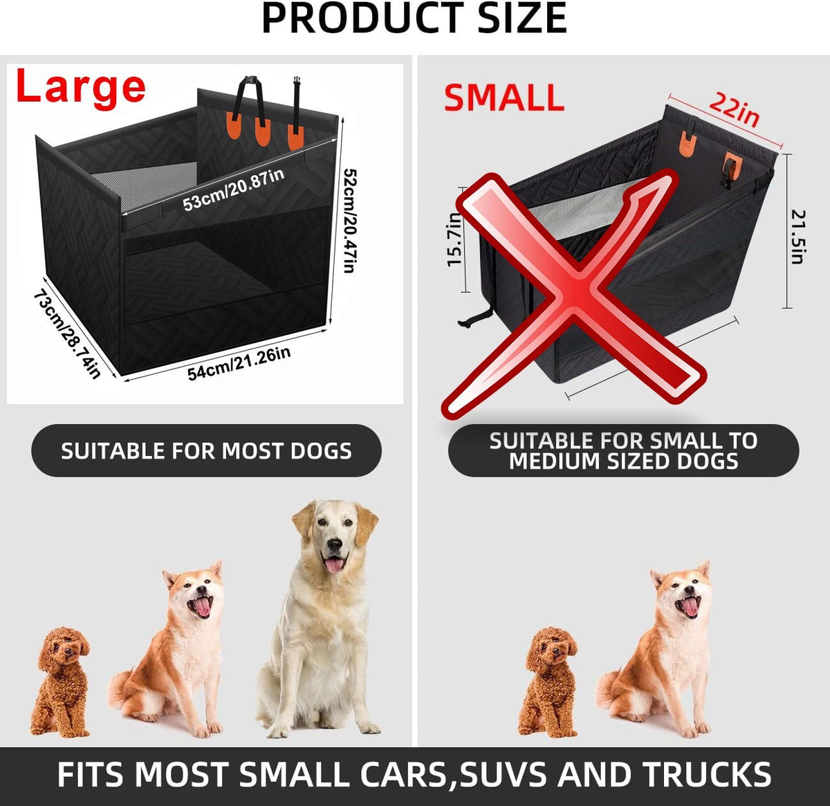 Hard Bottom Dog Cat Car Seat For Large&Medium Pet Booster Back Seat Extender