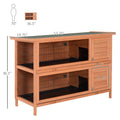 2-Story Large Rabbit Hutch Bunny Cage Wooden Pet House Small Animal Habitat With Lockable Doors, No Leak Tray And Waterproof Roof For Rabbits, Chickens, Ducks, Outdoor Indoor Natural