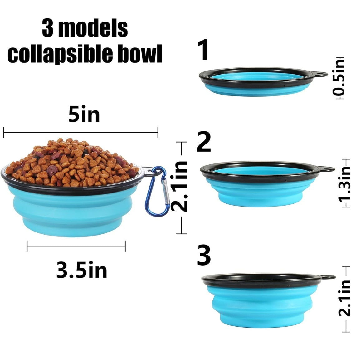 Collapsible Bowl With Cover Lids,2 Pack Dog Travel Bowls Portable Foldable Cat Water Dish Bowl For Pets Walking Parking Camping