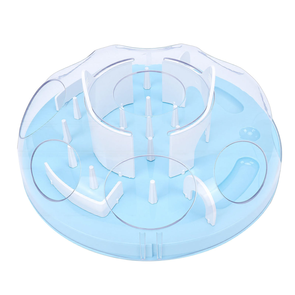Interactive Cat Puzzle Feeder Funny Cat Puzzle Food Dispenser Enrichment Toy For Pets Play And Exercise Blue