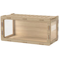 Hamster Cage with Easy View Acrylic Panels, Air Vents & Openable Roof, for Gerbil, Guinea Pig, 39" x 20" x 18.5", Oak