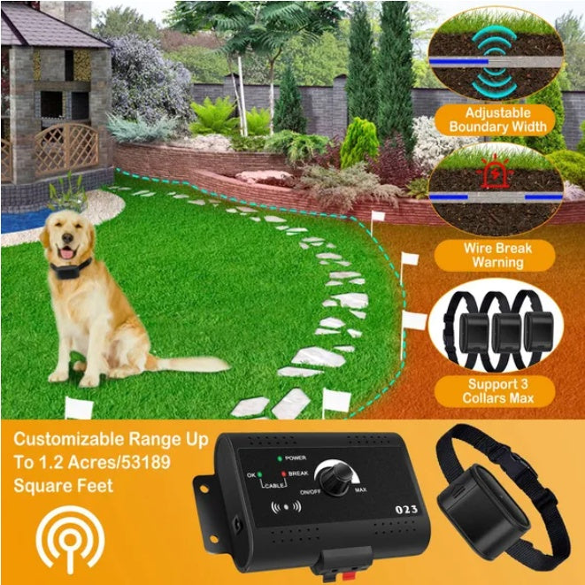 Electric Dog Fence System With Collar And Wire