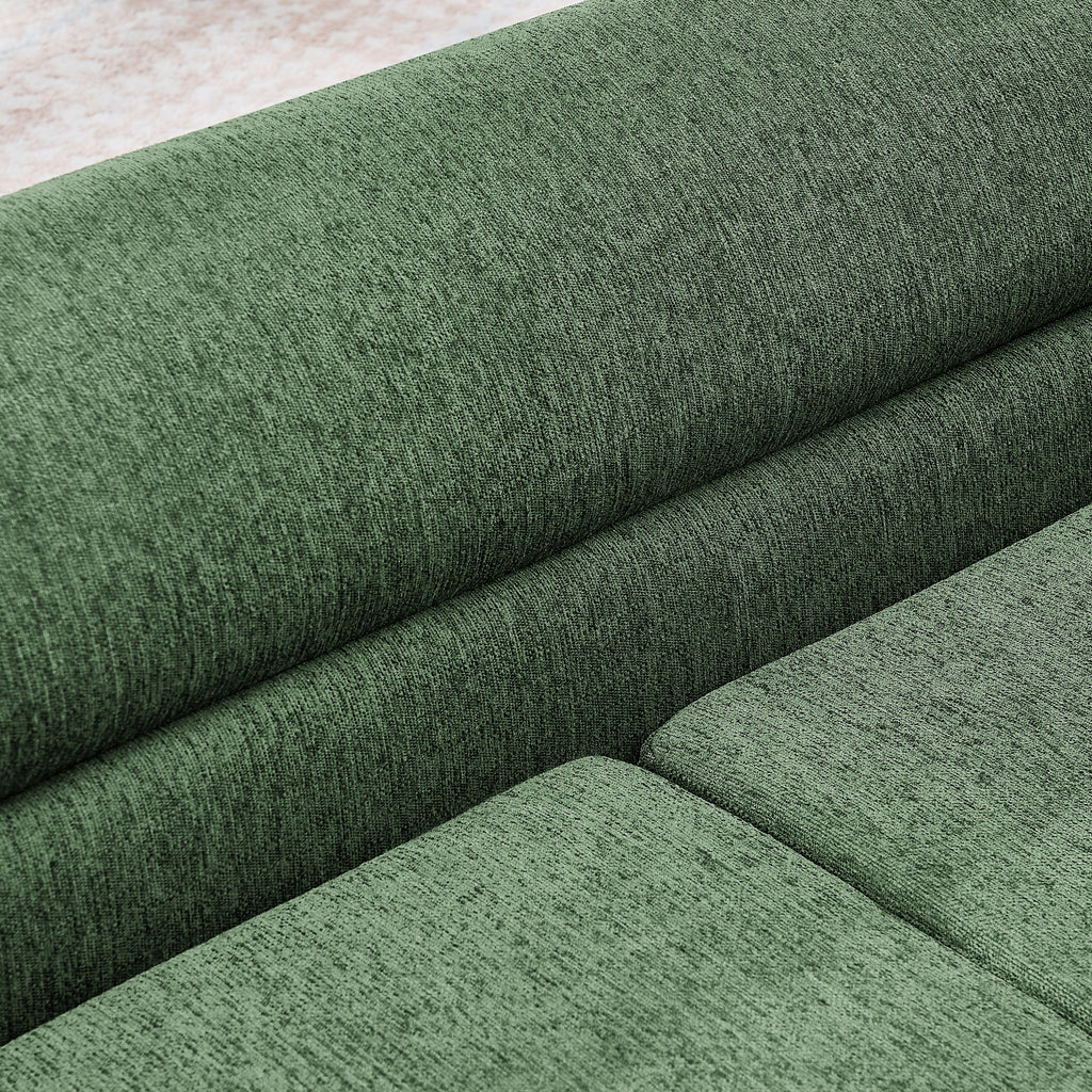 Oversized Pet Sofa, Curved Armrest Rectangular Dog Sofa, Linen Fabric Comfort Pet Couch for Large & Oversized Dogs-Olive Green