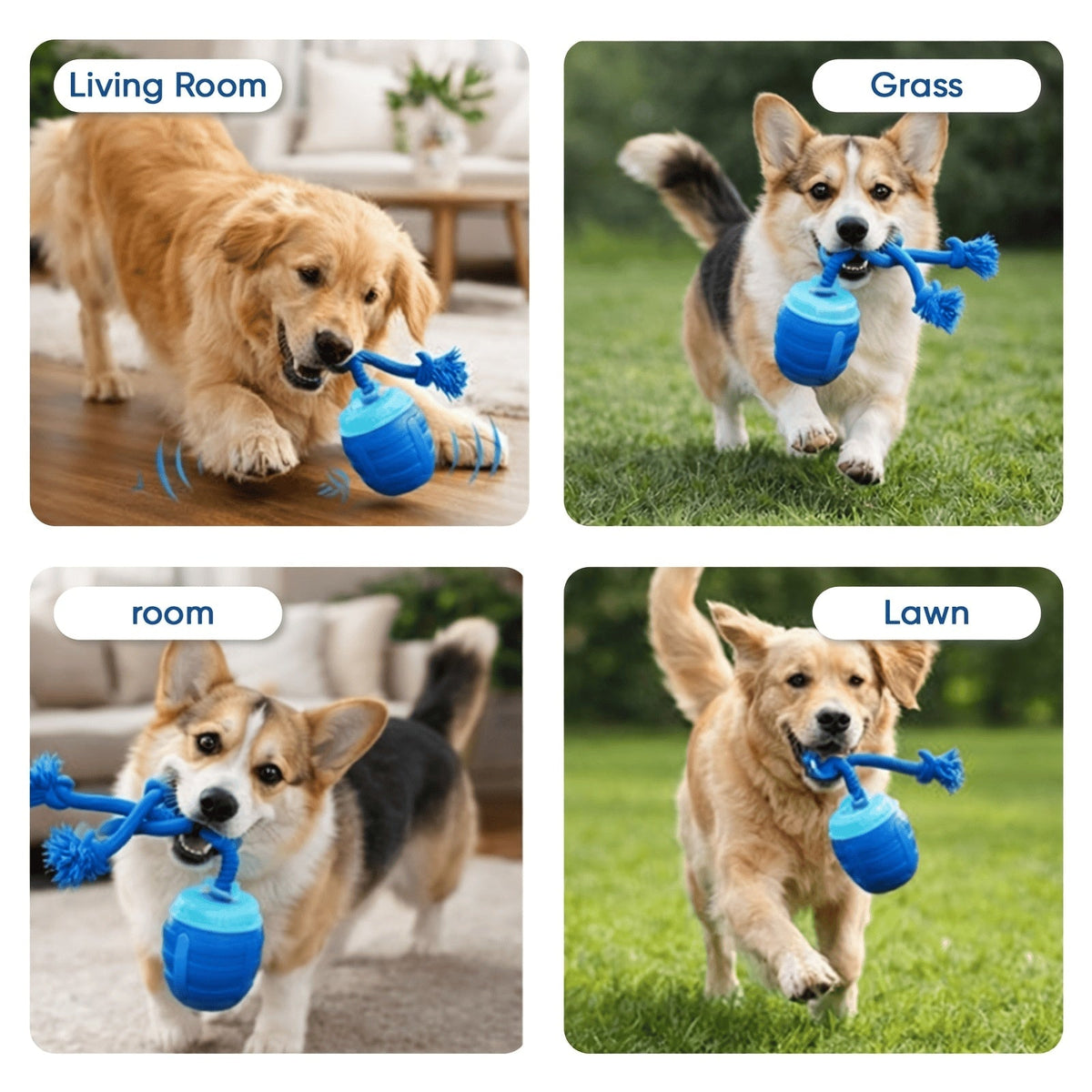 2026 Upgraded Smart Interactive Dog Toy Ball Boosts Intelligence Fitness For Small Medium Large Dogs Fits Indoor Hardwood Floors Outdoor Carpet Randomly Comes With 1 Spare Chew Rope