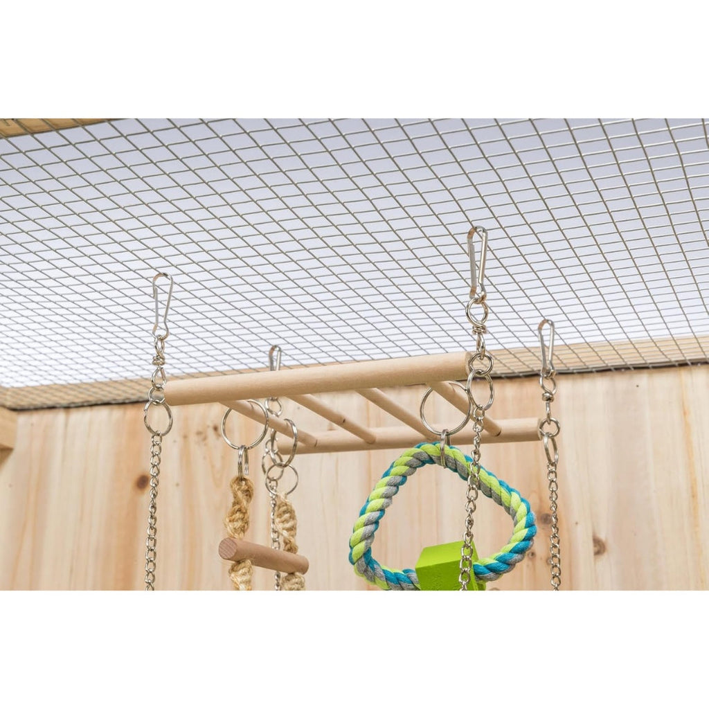 Small Animal Suspension Bridge, Hanging Cage Accessory With Hammock And Climbing Toys
