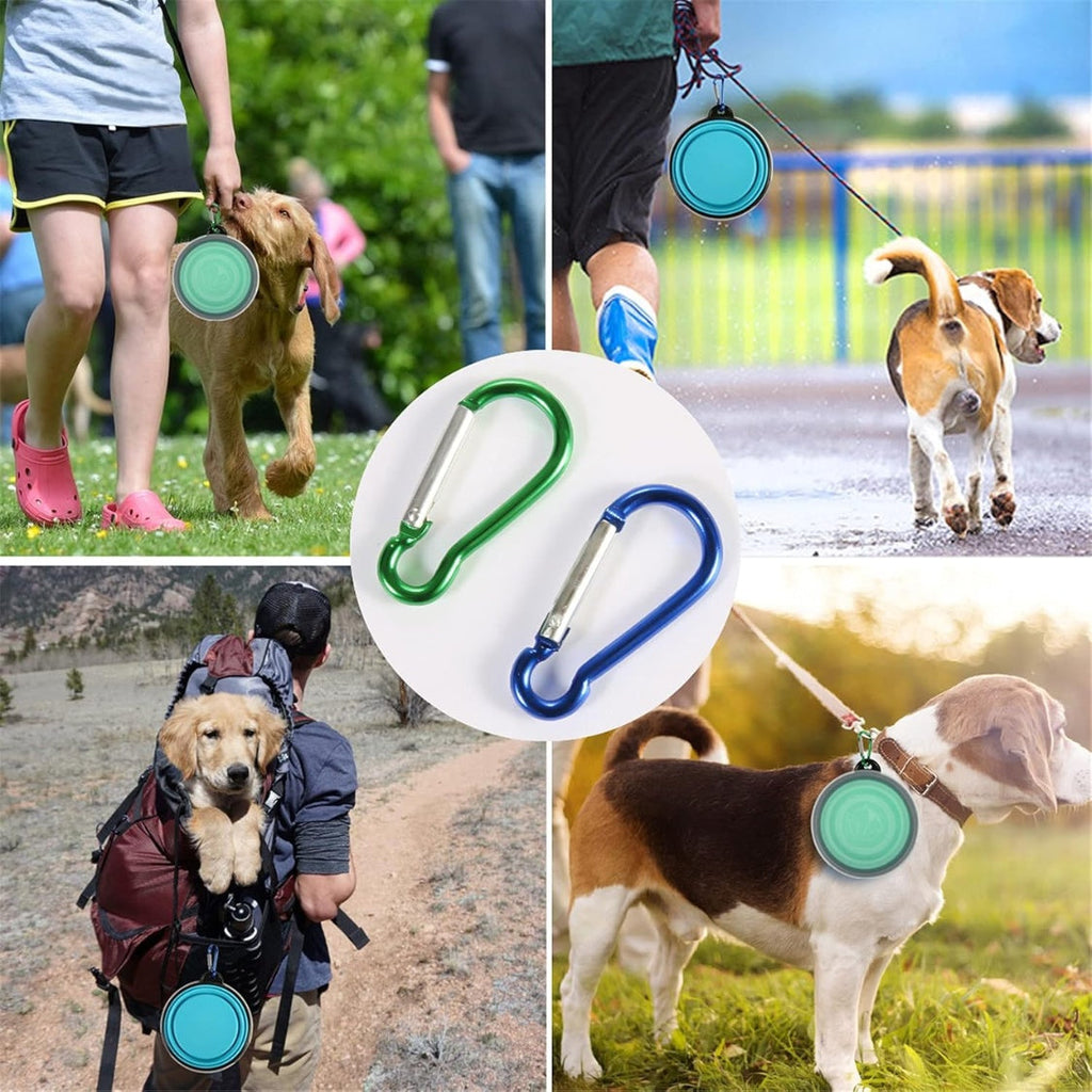Collapsible Bowl With Cover Lids,2 Pack Dog Travel Bowls Portable Foldable Cat Water Dish Bowl For Pets Walking Parking Camping
