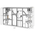 Playground Cat Window Box Outside Enclosure For Multiple Cats W Shelves & Bridges, Gray,Multiple Packages Shipped. Please Pay Attention To The Dimensions And Weight In The Details.