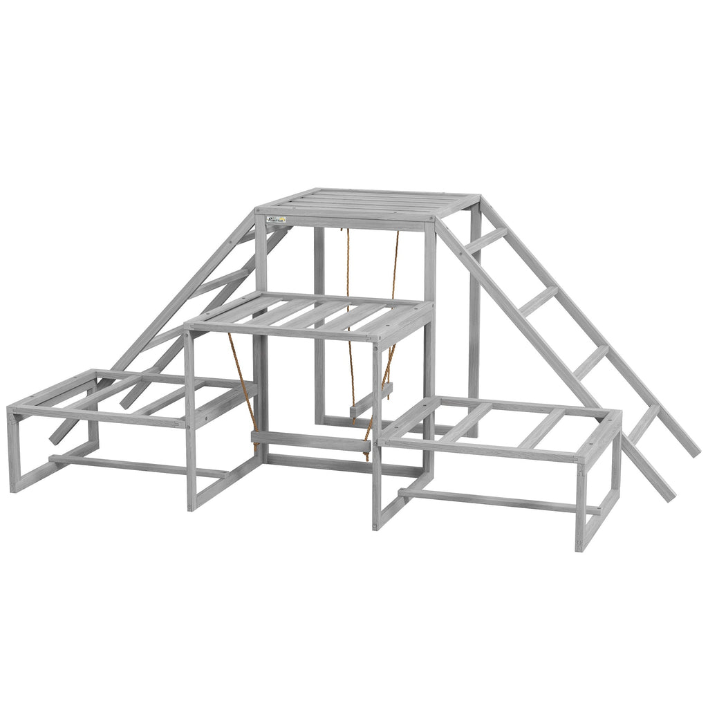 Chicken Roost Toys for Chickens Hens, Coop Accessories with Wood Stand, Ladder Platforms, for 10-15 Chickens