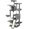 69" Cat Tree, Multi-Level Cat Tower with 2 Condos and 3 Hammocks, 8 Scratching Posts, for Multiple Cats, Dark Gray