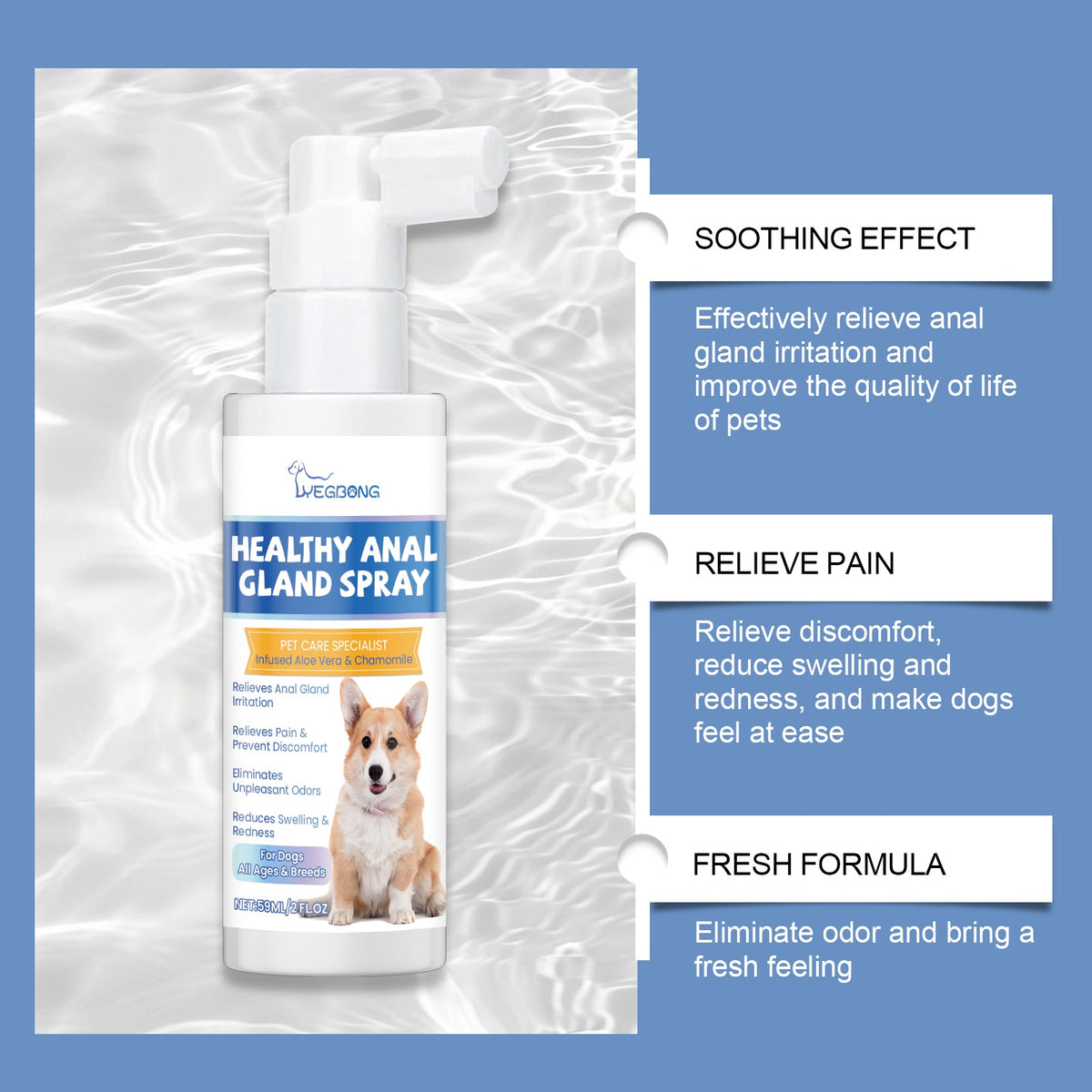 Healthy Gland Spray For Dogs, Dog  Gland Care Spray For Infection Prevention, Reduce Itching Swelling & Bad Odor, Pet Gland Relief Spray For All Breeds & Ages