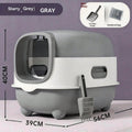 Fully Enclosed Cat Litter Box With UV Sterilization Odor Control, Large 56cm Space For Big Cats, Easy Clean 180 Flip Top, Detachable Anti Tracking Design With Litter Scoop