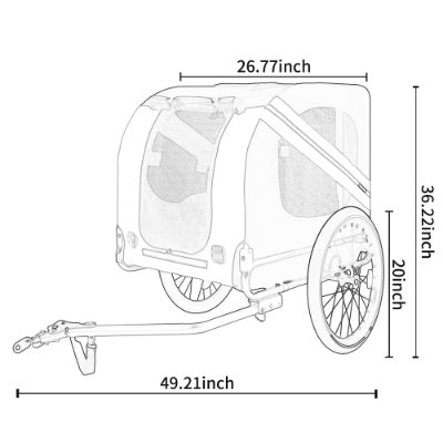 Large Folding Bike Trailer For Dogs  120LB Capacity All-Terrain Pet Carrier, Durable Steel Frame For Cycling, Jogging, Camping  Outdoor Adventures
