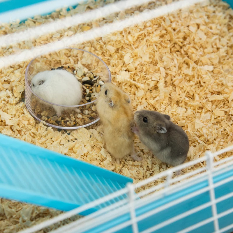 Hamster Cage With Tubes And Tunnels, Portable Carry Handles, Rat House And Habitats Big 5-Tier Design, Mouse Cage Includes Exercise Wheel, Water Bottle, Food Dish, Light Blue