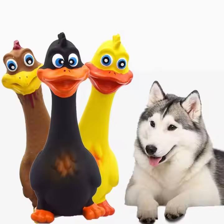 3pcs  Latex Screaming Chicken Toys Eco Friendly TPR Pet Squeaky Dog Interactive Play Chew Toys