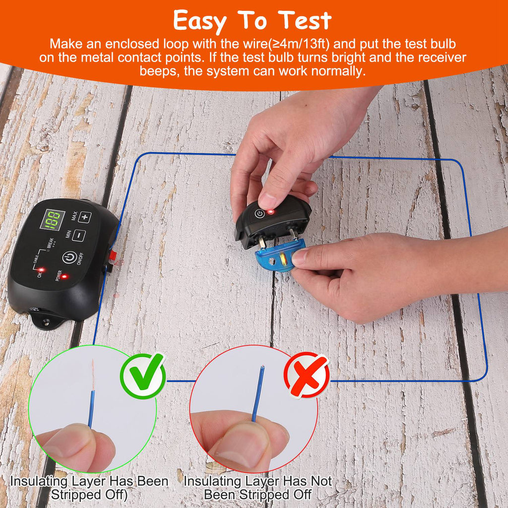 1Set Dog Fence System Pet Containment System With One Hundred Adjustable Levels IPX7 Waterproof Rechargeable Receiver Underground Fence For Small Medium Large Dog