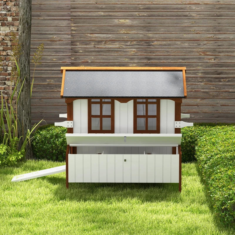 47Chicken Coop, Wooden Chicken House Raised Rabbit Hutch With Waterproof Roof, Nesting Box And Handles For 3-5 Hens, Poultry Cage Portable Hen Pen For Backyard