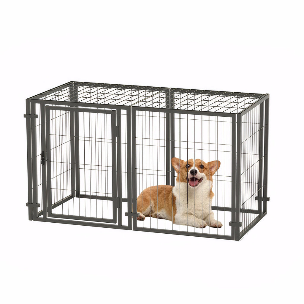 47.2" Dog Crate for Small Medium Large Dogs, Puppy Dog Playpen for Yard Indoor Outdoor Use, Pet Dog Cage Kennel (47.2"L x 23.6"W x 23.6"H)